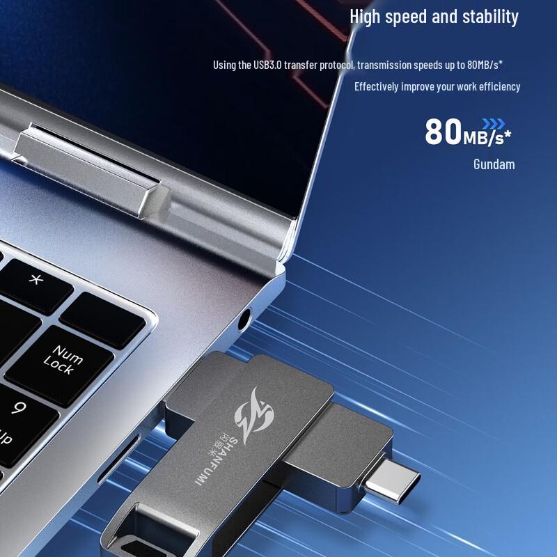 ShanFuMi SF60 Leisure 128GB USB 3.0 Dual-Head Rotating Flash Drive