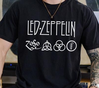 T-Shirt Led Zeppelin Londra Metal Rock Band Vintage Blak Comfort Colors 1717 Tee