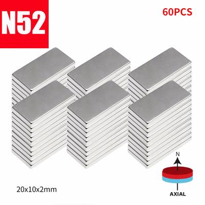 N52 20 x 10 x 2 mm Neodym-Blockmagnet, seltene Erdmagnete, 10/20/30/60 Stück