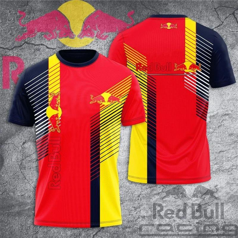 Red Bull Racing Men's T-shirt Oversized New T-shirt 3D Printed Children's Red Bull Short Sleeve Motorcycle Men's T-shirt