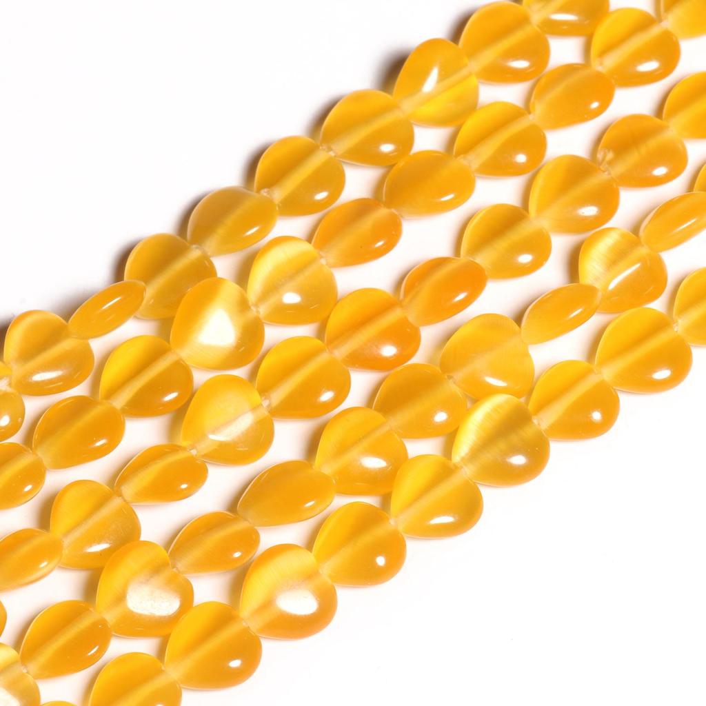 1 Stück Natursteinperlen 8 mm Katzenauge Mondstein Opal Herzformen Mix Farbe Lose Spacer Perlen für Schmuckherstellung DIY Armband Halskette