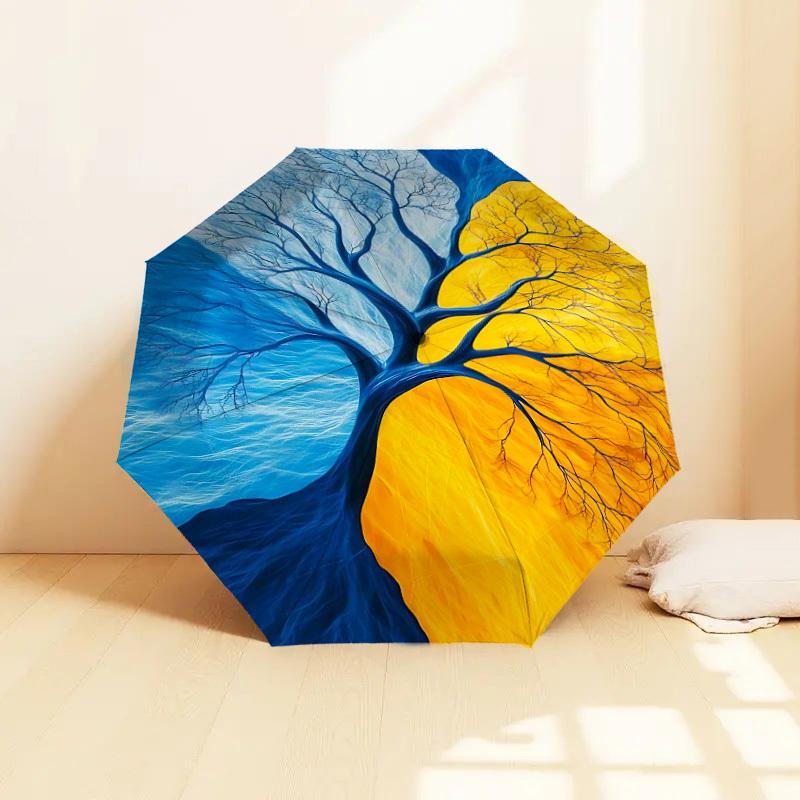 1pc tree of life Pattern Umbrella  Automatic Opening and Closing Umbrella, High quality Umbrella, Ideal Gift for Her 254