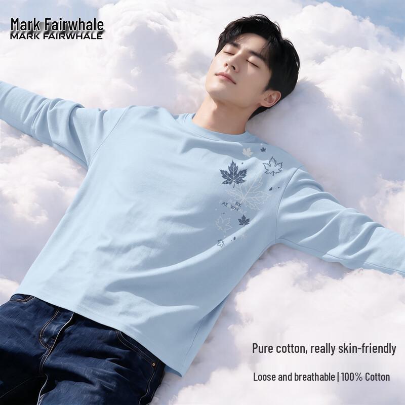 Mark Fairwhale Men's Cotton Long-Sleeve Crew Neck T-Shirt