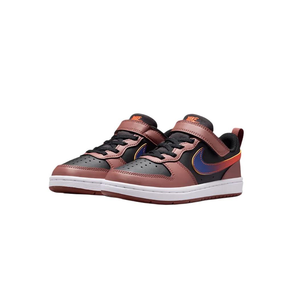 Nike Court Borough Low Recraft PS Nero/Sepia Rosso/Arancio Team/Notte Profonda Sneakers Bambino IO6966-002