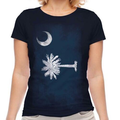 

South Carolina State Faded Flag Women T-Shirt South Carolinian Shirt L