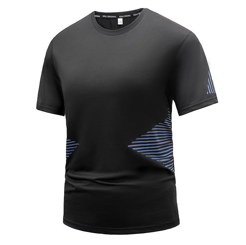 Быстросохнущий спортивный комплект из ледяного шелка: Дышащая рубашка с коротким рукавом и шорты для летних тренировок