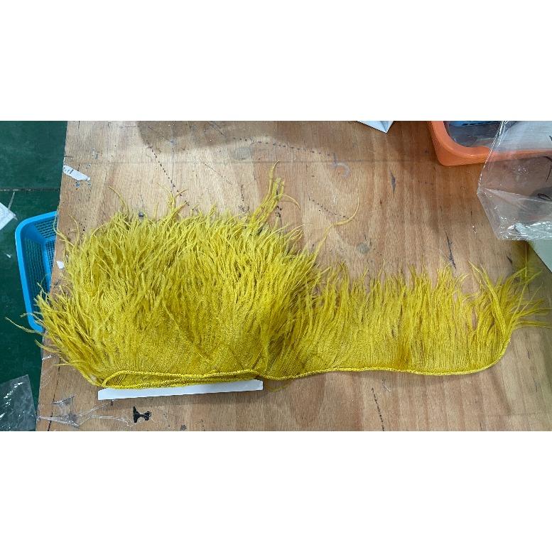 FeatherHigh Quality Ostrich Feather Trim Fringe Natural Ostrich Feather Ribbon Trimming for Party Dress Sewing Wedding Accessories 1 M
