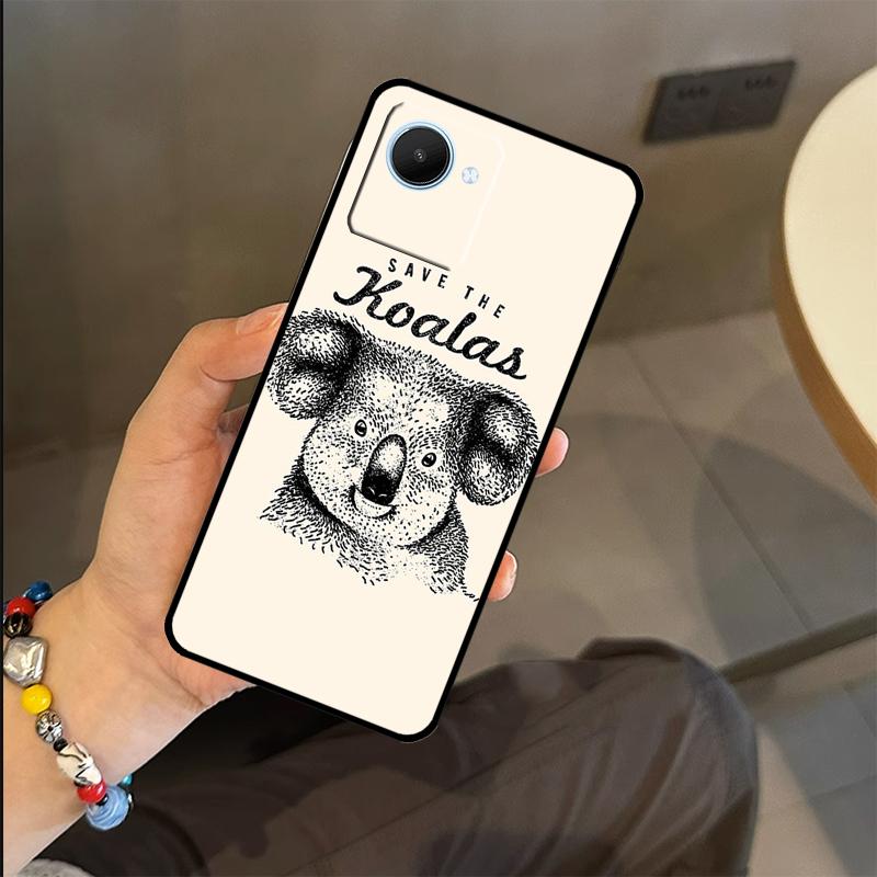 Cute Australia Koala Art Case For Realme C65 C67 C61 C53 C55 C51 C25 C63 C71 C75 GT6 GT7 Pro 11 12 13 14 15 Pro Plus