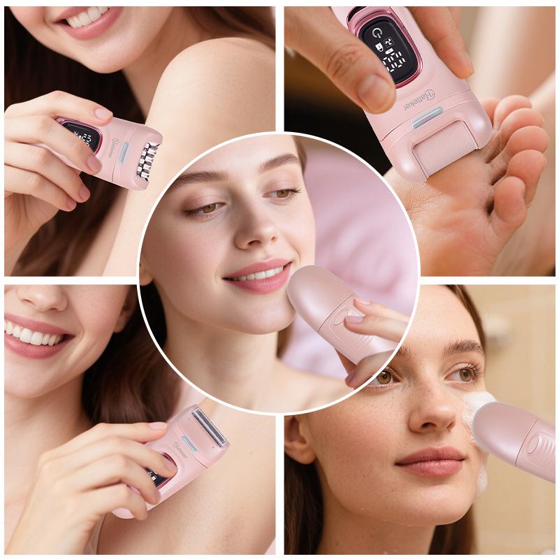 Hatteker 5-in-1 Epilierer & Trimmer Set für Frauen für Achseln, Beine und Intimbereiche.