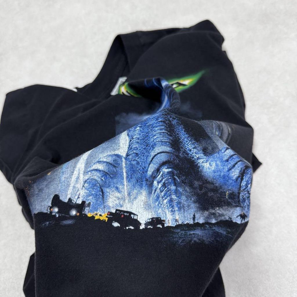 [USED] Vintage 90s Godzilla Short Sleeve Shirt, Anime Movie, Black, Size 3