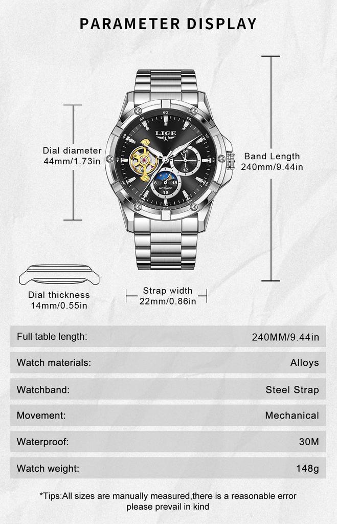 Men's High-End Multi-Functional Mechanical Fashion Watch – Stylish Business Wristwatch