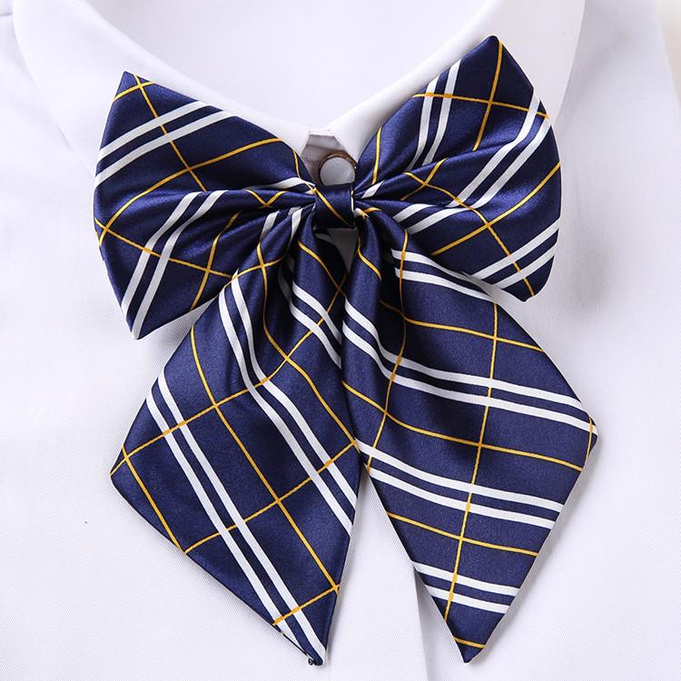 Professional Blended Fabric Neck Flower With Striped Pattern For Office Uniforms And Hospitality