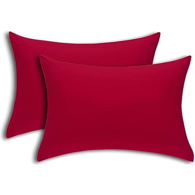 Pillowcases - RED - 100% Cotton - 50x70 Cm - Washable - Plain