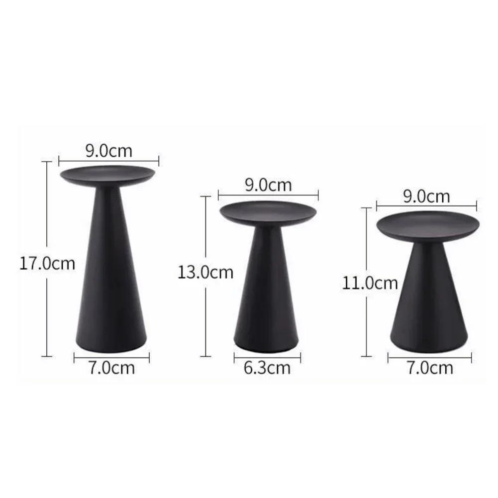 Candlestick Candle Holder 3 Pcs Black For Table Centerpiece For Wedding Party Candles Iron Metal Art Decorative