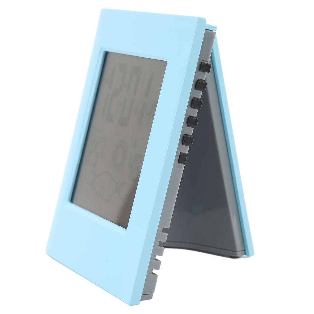 Solar Battery Dual Energy Alarm Clock Weather Forecast Temperature Humidity Alarm Clock Blue