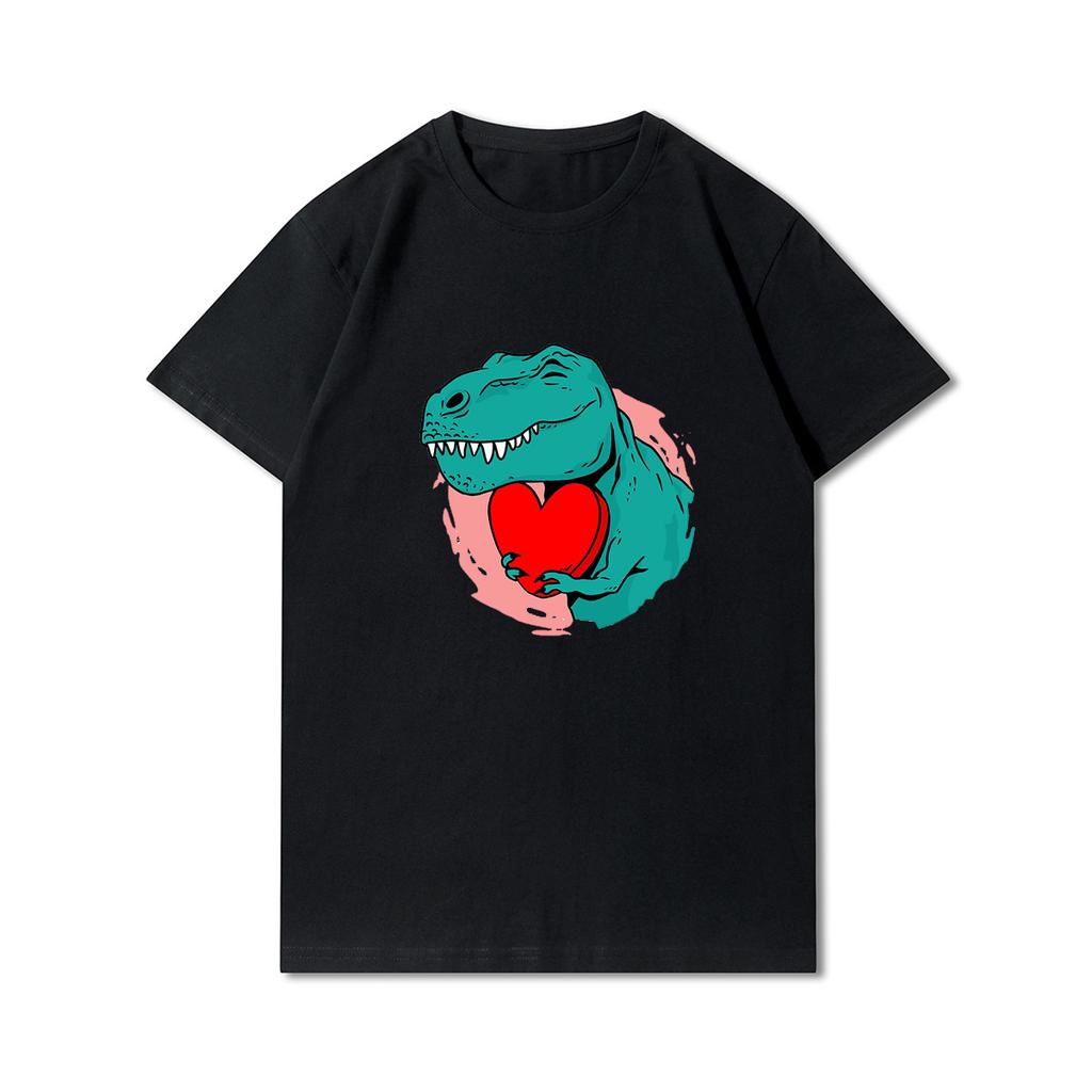 Pivosaurus Повседневная Свободная Оверсайз Футболка Y2k Мужчины Женщины Высокое Качество Хлопок Короткий Рукав Мужчины Женщины Черный Короткий Рукав Женская Мужская Одежда 4XL