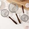 Wooden Handle Stainless Steel Small Colander Fine Mesh Oil Strainer Multi-Function Filter Mesh Flour Sifter Kitchen Baking Tools