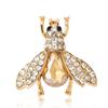 Cute Versatile Alloy Rhinestone Bee Brooch Fashion Creative Women'S Suit Cardigan Corsage Accessories Pin