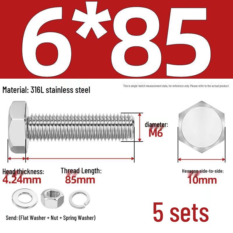 Yi Shuxiang A4-70 Stainless Steel Hexagon Head Bolt & Nut Sets