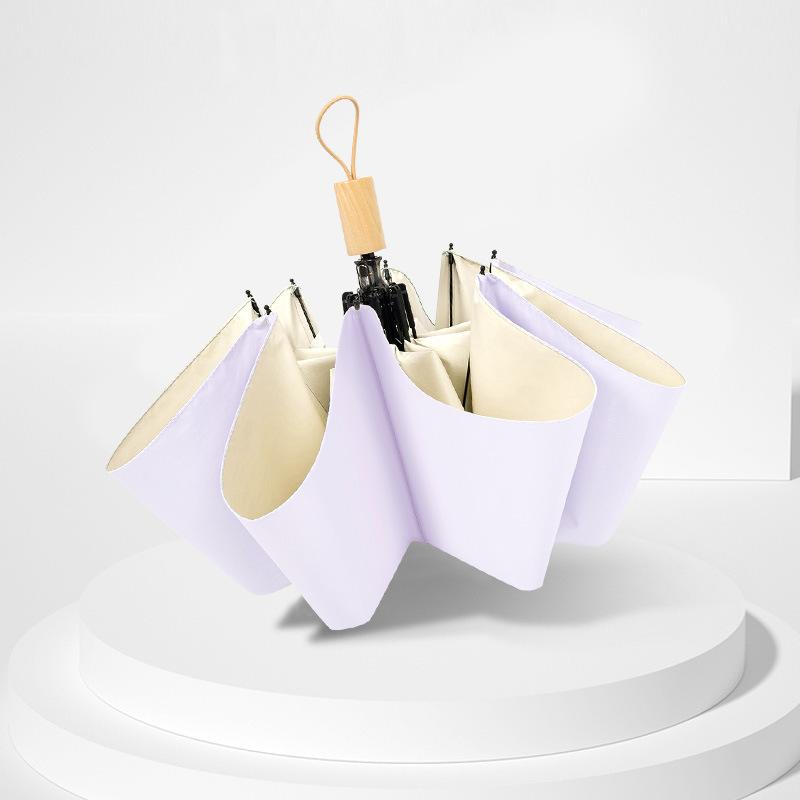 Automatic umbrella female small fresh ins wind flower folding student vinyl sun protection weather and rain sunshade three fold