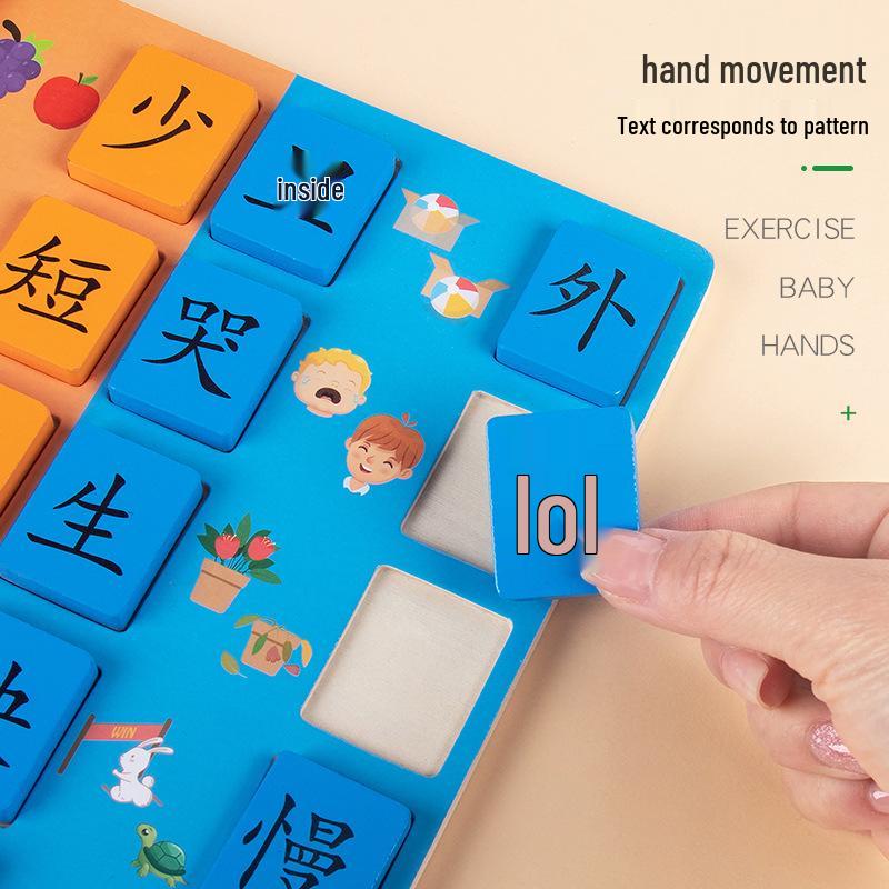 Chinesische Schriftzeichen Antonyme Lese-Rätsel für Kinder im Alter von 3-6 Jahren: Lernspielzeug für den Kindergarten