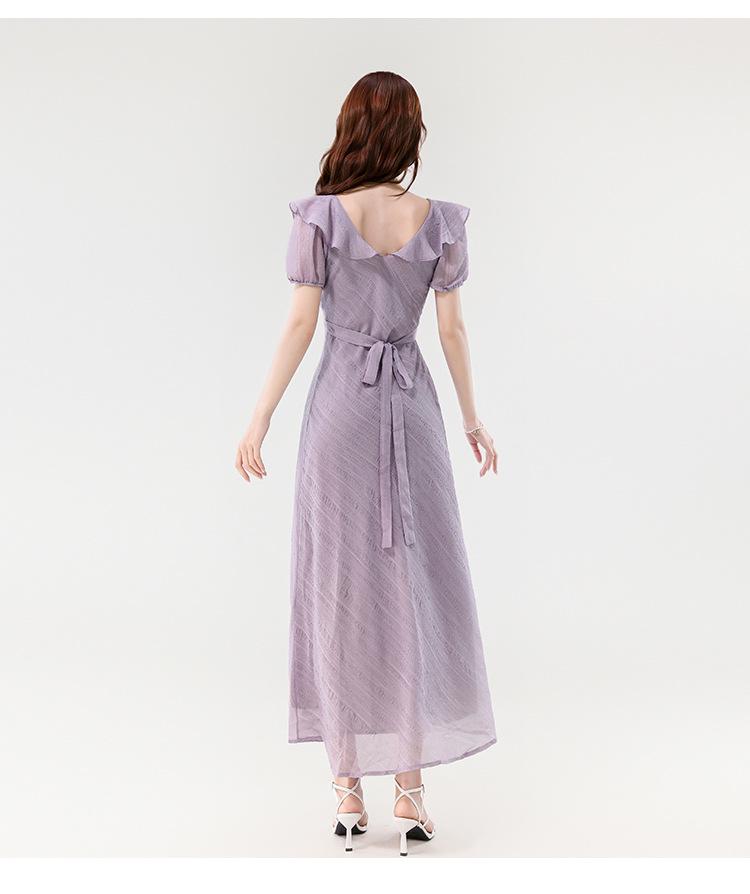 Elegant French Ruffle Dress - Slim-Fit Waist-Cinching Summer Style for Women