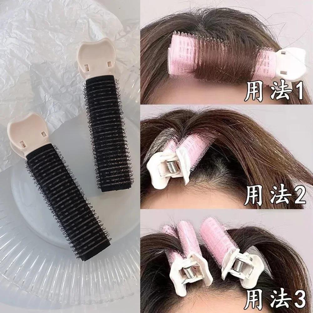 2Pcs Bangs Hair Root Fluffy Hair Clips Lazy Hair Top Styling Curling Barrel Portable Korean Hair Clips Hair Rollers