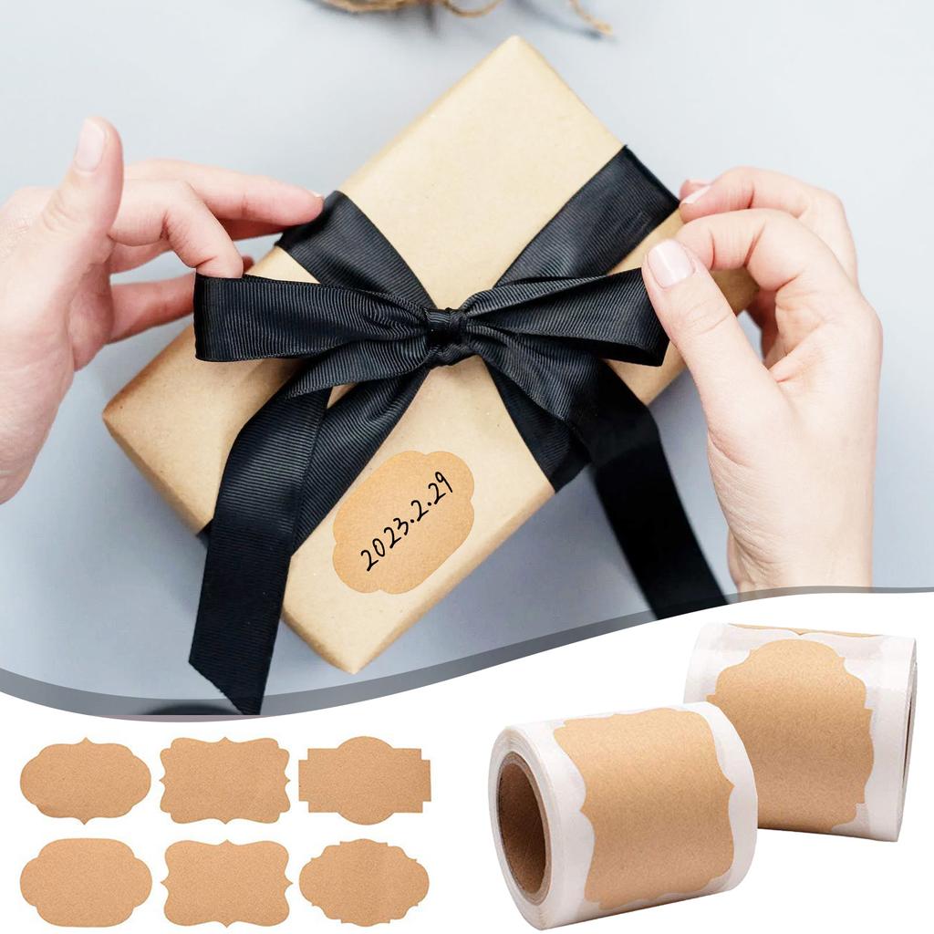 1.2x2inch Blank Kraft Paper 300PCS/Roll Decorative Label Stickers