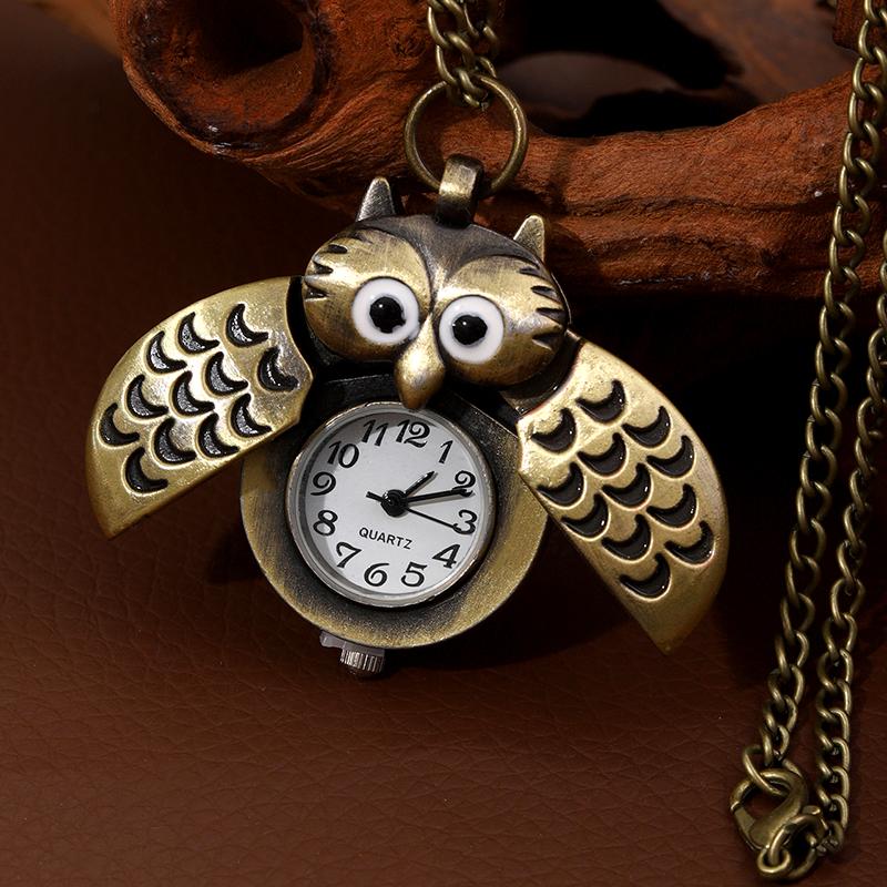 Luxury Fashion Owl Watch Case Design Copper Quartz Pocket Watch,ideal Choice for Gifts To Women and Men