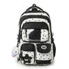 Sac d'écolejk splicing transparent sac à pain nouveau sac d'école double couche multi-poches sac à dos de voyage pour élève de collège fille collège