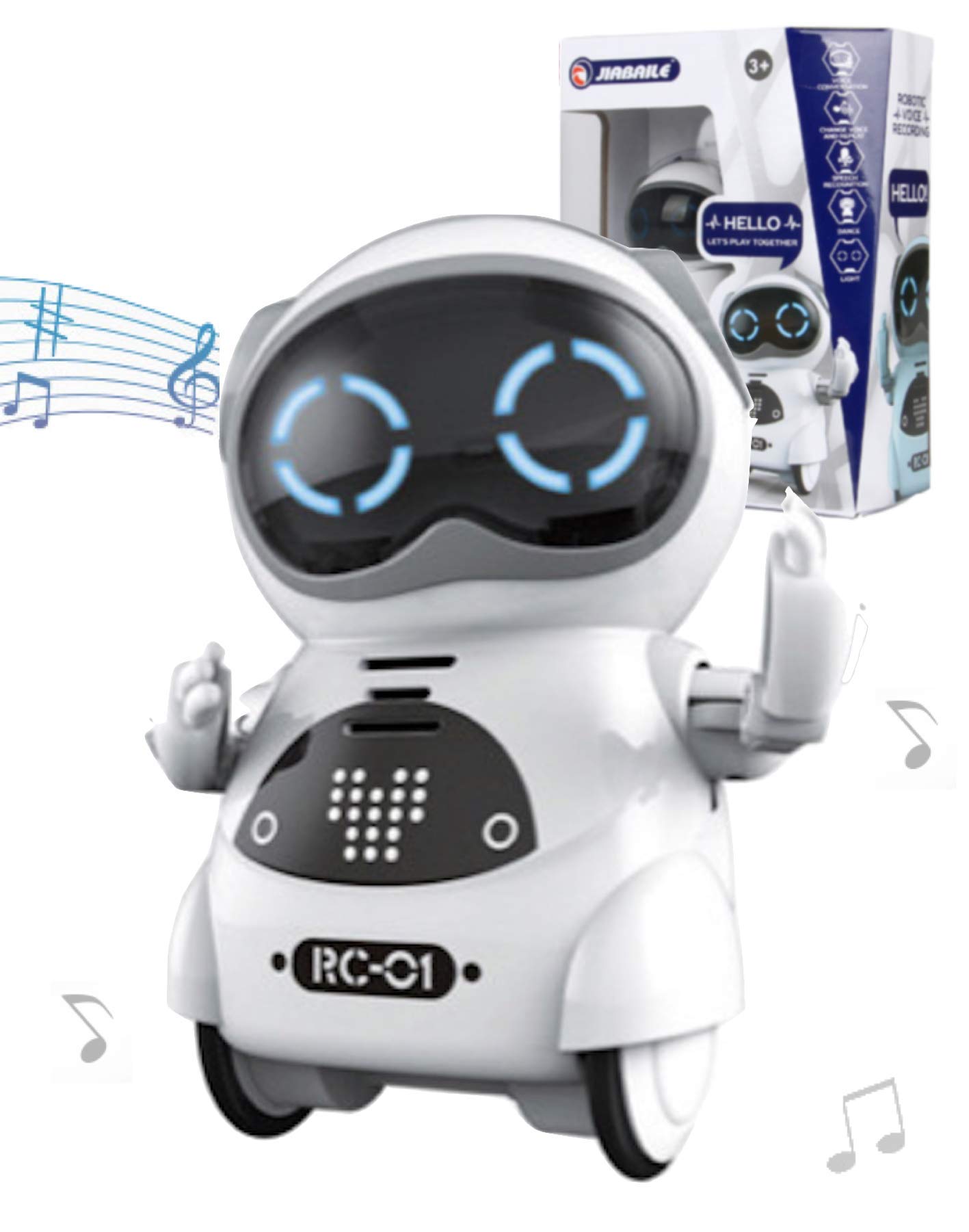 

Toy Lob Pocket Robot, Communication Robot, Smart Robot, Mini Robot, Talks, Dancing, Music, Lights, English, Japanese Instructions Included (White)