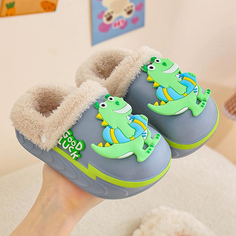 New EVA Boys' Cotton Slippers Cartoon Cute Thickened Warm Removable Cotton Slippers Girls' Baby Cotton Shoes