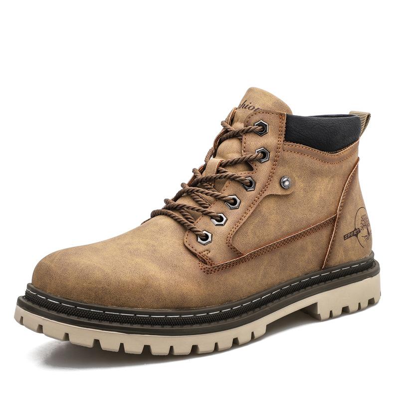 Outdoor tooling shoes 2025 autumn and winter new fashion casual large size medium and high top rhubarb boots men's Martin boots