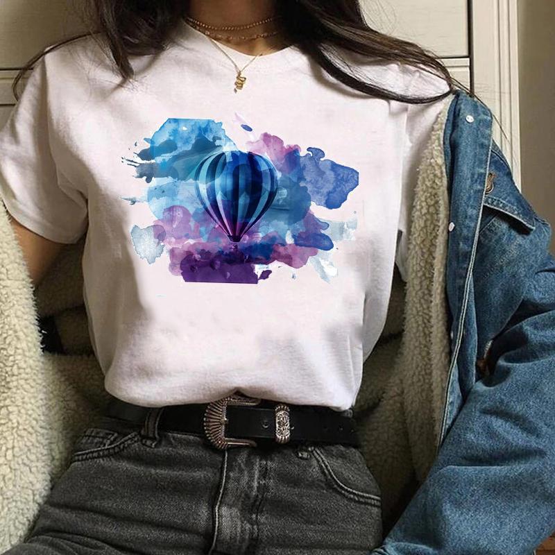 

Women T-Shirts Graphic Sunflower Painting Casual Fashion Top Female T Shirt Cute Print Streetwear O-Neck Ladies Tees Clothing L білий
