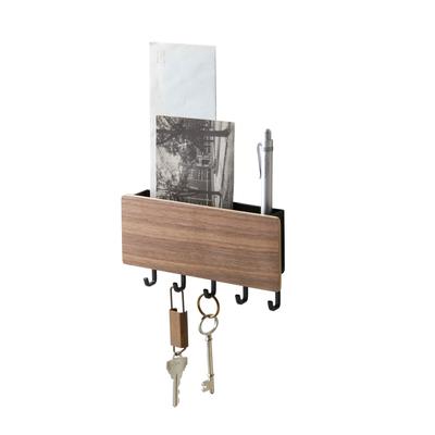 Yamazaki Magnetic Key Hook with 2729 Holder, Lin, Brown,