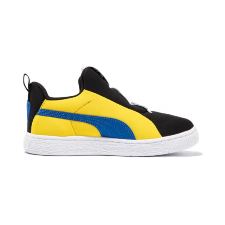 Puma Joyflex Sliptech Retro Casual Low-Top Kids Skate Shoes Kids Sneakers Black Blue Yellow 401140-04