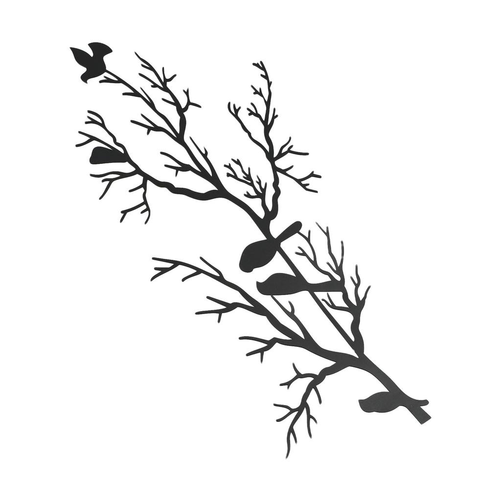 Metal Bird Wall Art for Home Living Room Decor with Tree Branch Design