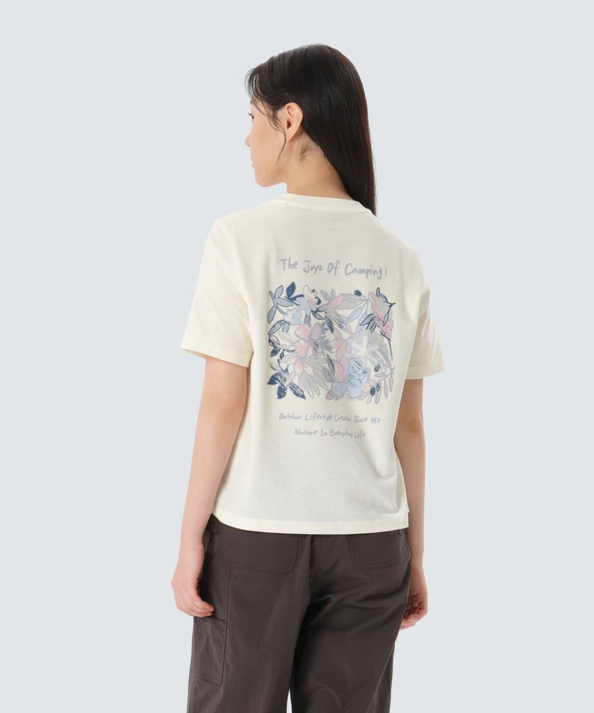 SNOWPEAK APPAREL Sorona Women'S Tropical Short Sleeve T-Shirt (S26Mwfts71) Butter Ivory