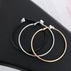 1 Pair Jewelry Women Fashion With Cushion Pad Without Piercing Earrings Hoops Big Circle Clip On Ear