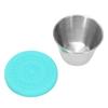 Beauty Salon Essential Oil Cup Stainless Steel Condiment Salad Dressing Container with Silicone Lid 70ml