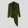 INCERUN Men V Collar Long Sleeve Splits Irregular One Buttons Front Cross Thin Tops Blazer
