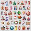 2024 Nordic Style Christmas Doodle Stickers - 50 Sheets for Water Bottles, Cups, and Children's DIY Decorations