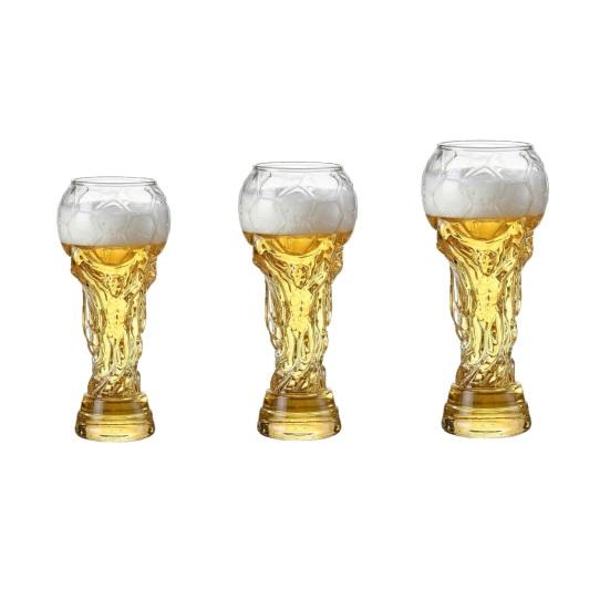 Soccer Beer Glass, Large Capacity Football Mug, Heavy Duty Clear Pint Cup for Craft Beer, Home Bar Party Gift for Fans