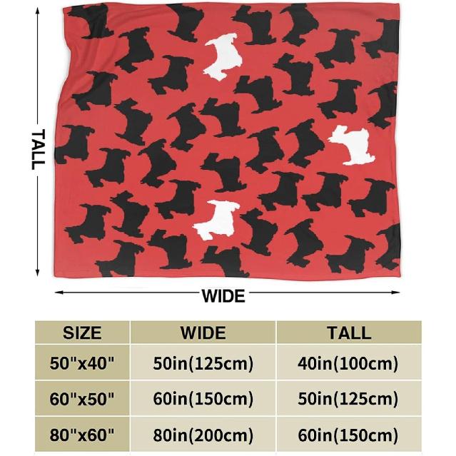 Scottie Dog Cute Pattern Super Soft Warm Fleece Blanket, Comfortable Flannel Blanket, Four Season Blanket Suitable for Bedroom Bed and Sofa