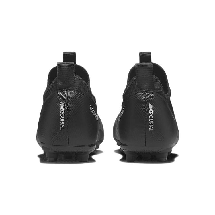 Nike Air Zoom Vapor 15 Synthetikleder Runde Zehenpartie Schnürschuhe Rutschfest Stoßdämpfend Langlebig Low-Top Fußballschuhe Kinderfußballschuhe Schwarz DJ5618-001