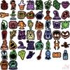 50Pcs/Set Neon Color. KUSO Funny Halloween Scary Horror Stickers DIY Fashion Waterproof Doodle Decals Stickers