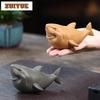 Yixing Purple Clay Giant Toothed Shark Tea Pet Household Creative Handmade Sculpture Crafts Zen Tea Figurine Teaware Decoration