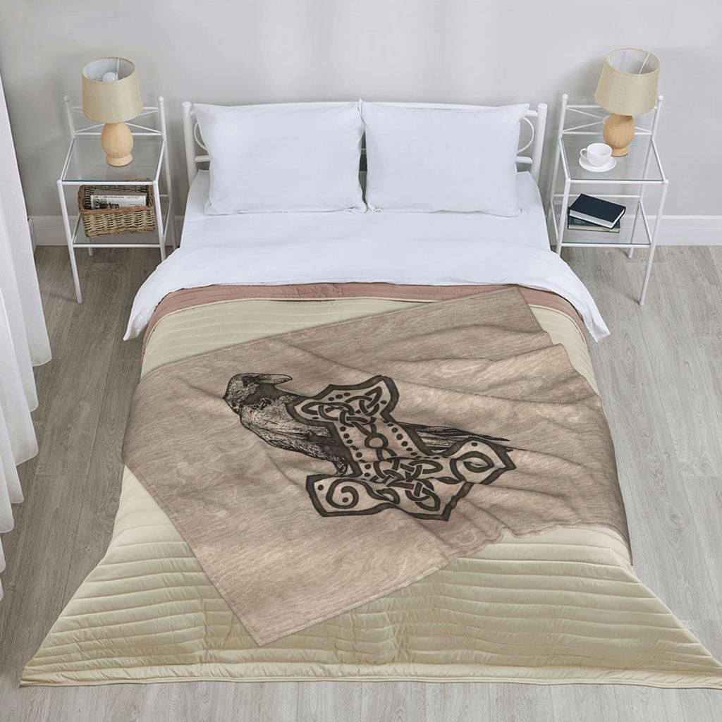 Mjolnir the Hammer of Thor Blanket Flannel Autumn/Winter Viking Breathable Soft Throw Blankets for Bedding Travel Quilt