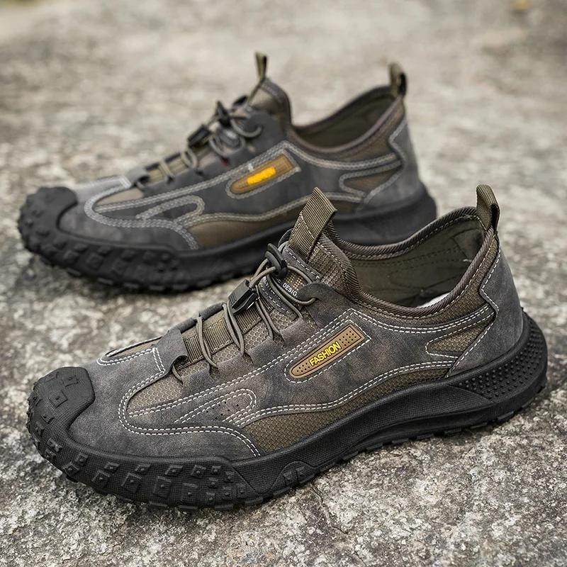 Fashion Hiking Barefoot Shoes for Men Breathable Walking Shoe Minimalist Barefoot Mountaineering Shoes Zero Drop Anti Slip Sports Shoes