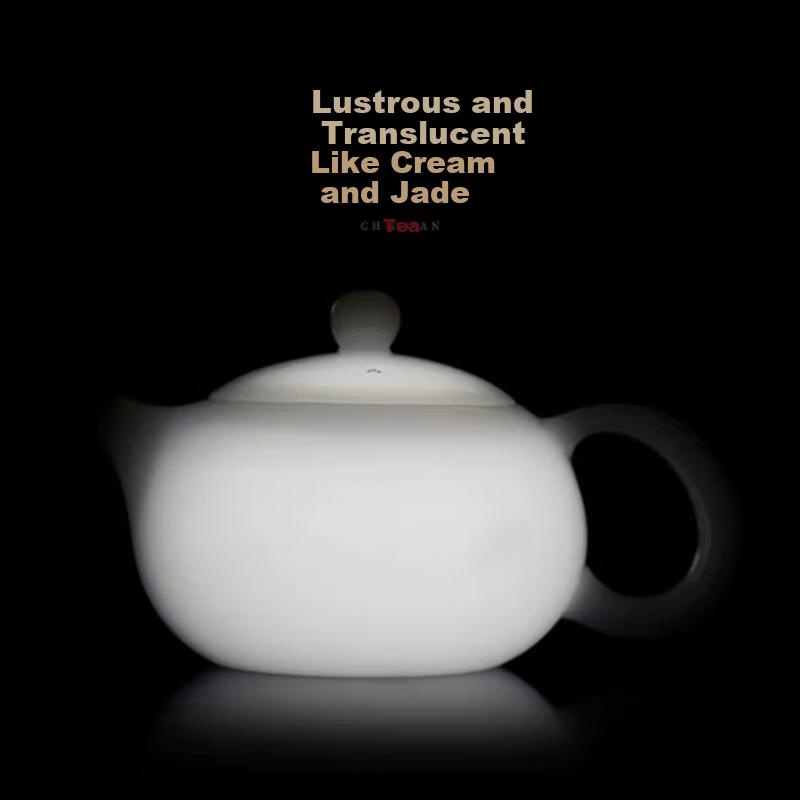 Yihu Tea Mutton Fat Jade Porcelain Xishi Teapot Ceramic Brewing Teapot Home Small Tea Set High-End Handmade Kung Fu Tea Set